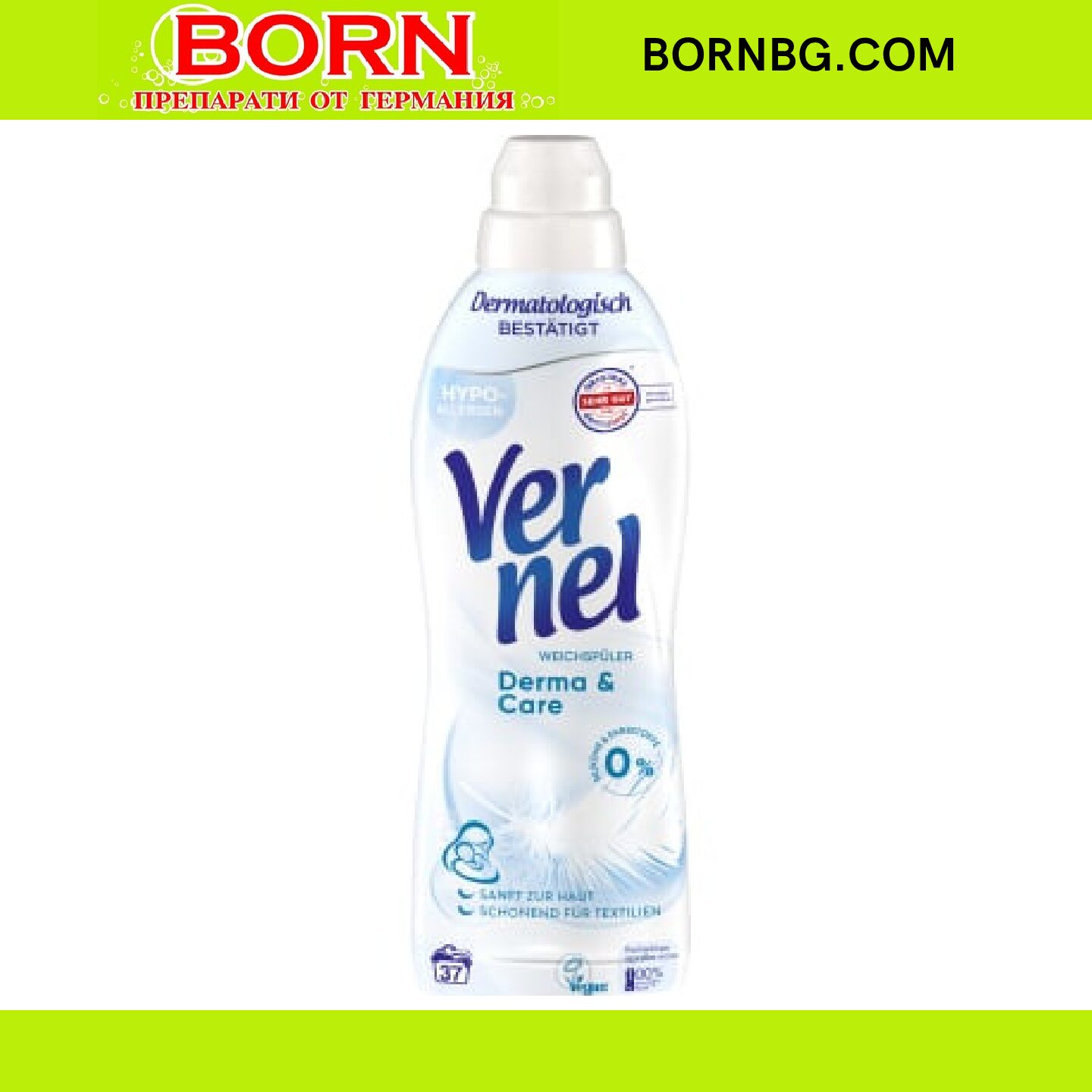 Вернел омекотител за дрехи Vernel Care Fresh , 814 мл. , 37 пранета