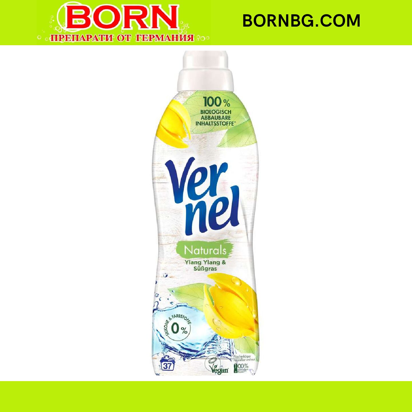 Вернел омекотител за дрехи Vernel Ylang Ylang , 814 мл. , 37 пранета